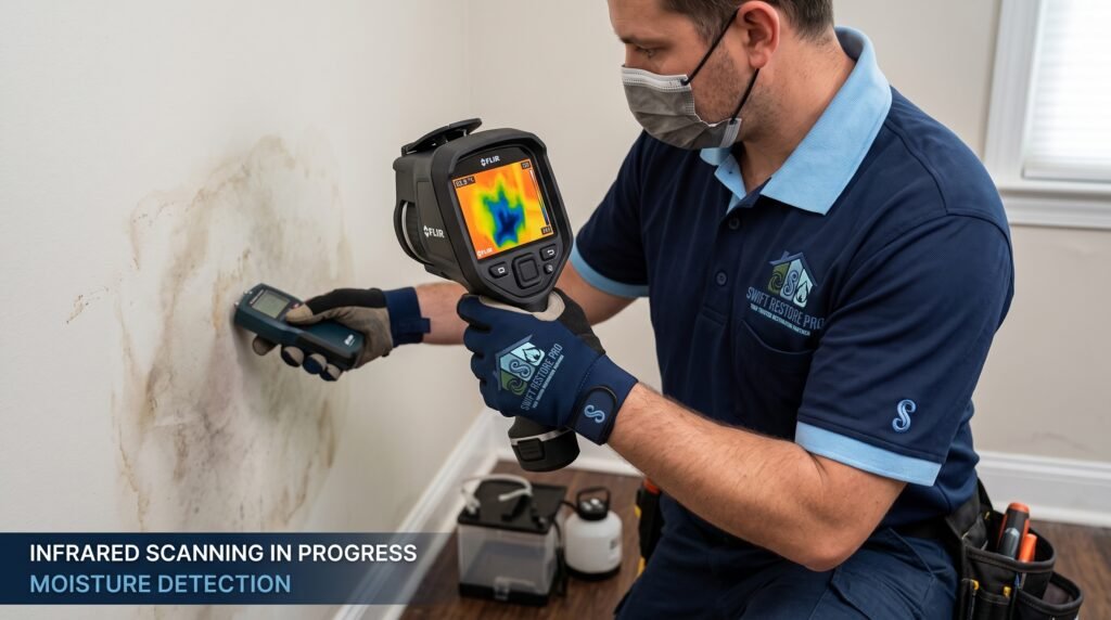 Mold inspection and air sampling with thermal camera